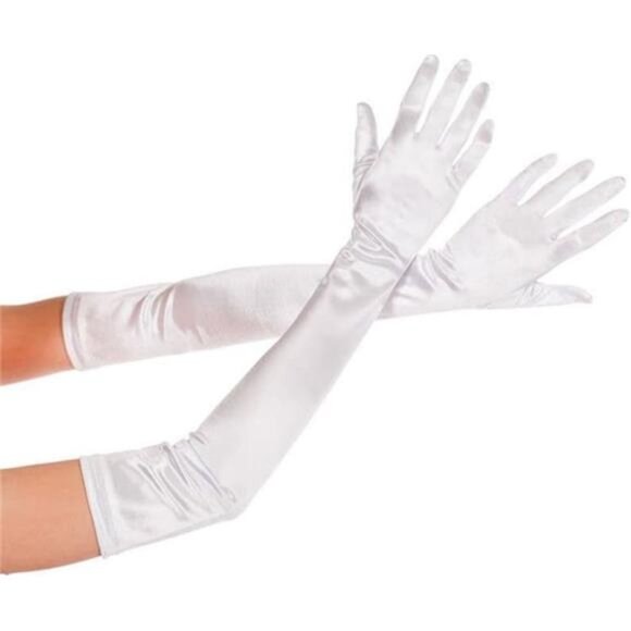 Long Opera Party Gloves for Women White - Picture 3 of 6